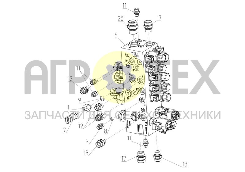 Блок гидравлический (161.09.30.600) (№13 на схеме)